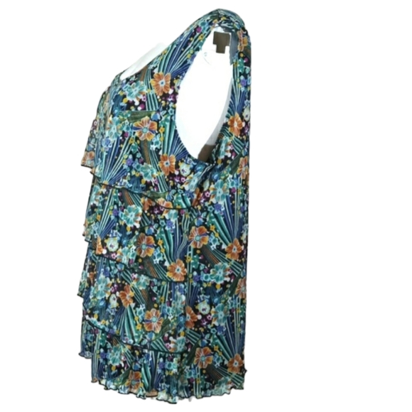 NWT Notations Floral Sleeveless Ruffled Layered Top Women's Size XL - Picture 6 of 16